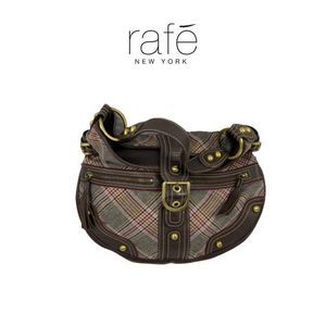 Rafe Plaid Fabric/Leather Handbag